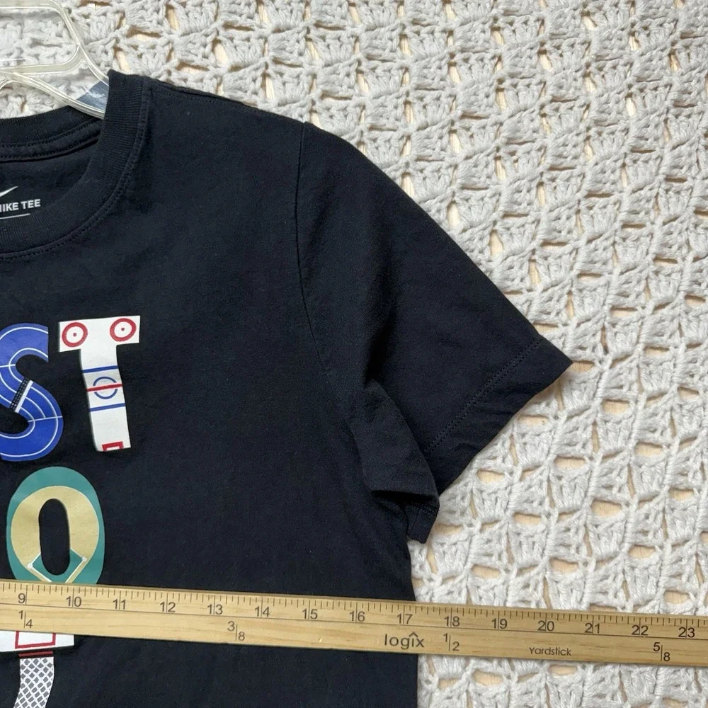 Nike T-Shirt Youth Boys Size L‎ Black Graphic Just Do It  Crew Short Sleeve
